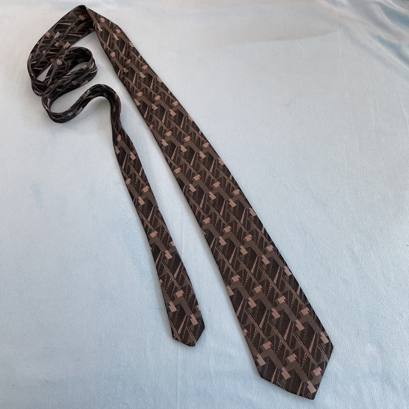 TREVIRA Collection Vintage 90s Cybergoth Made USA Tie Gray Steel Punk 3″ 58″