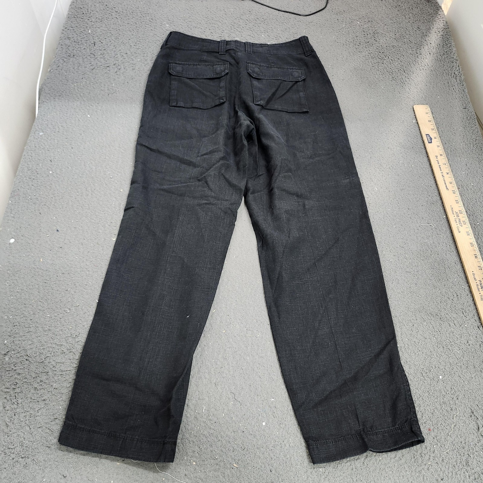 J Crew Pants Womens 4 Black Twill Cargo Relaxed Straight Leg Pockets Casual