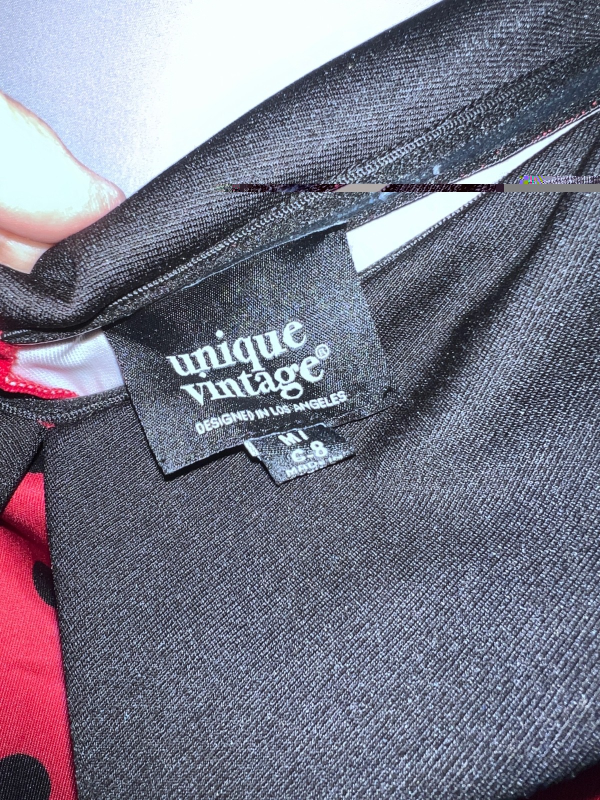 UNIQUE VINTAGE RED & BLACK DOT OFF THE SHOULDER SWING DRESS – NEW – REG & PLUS