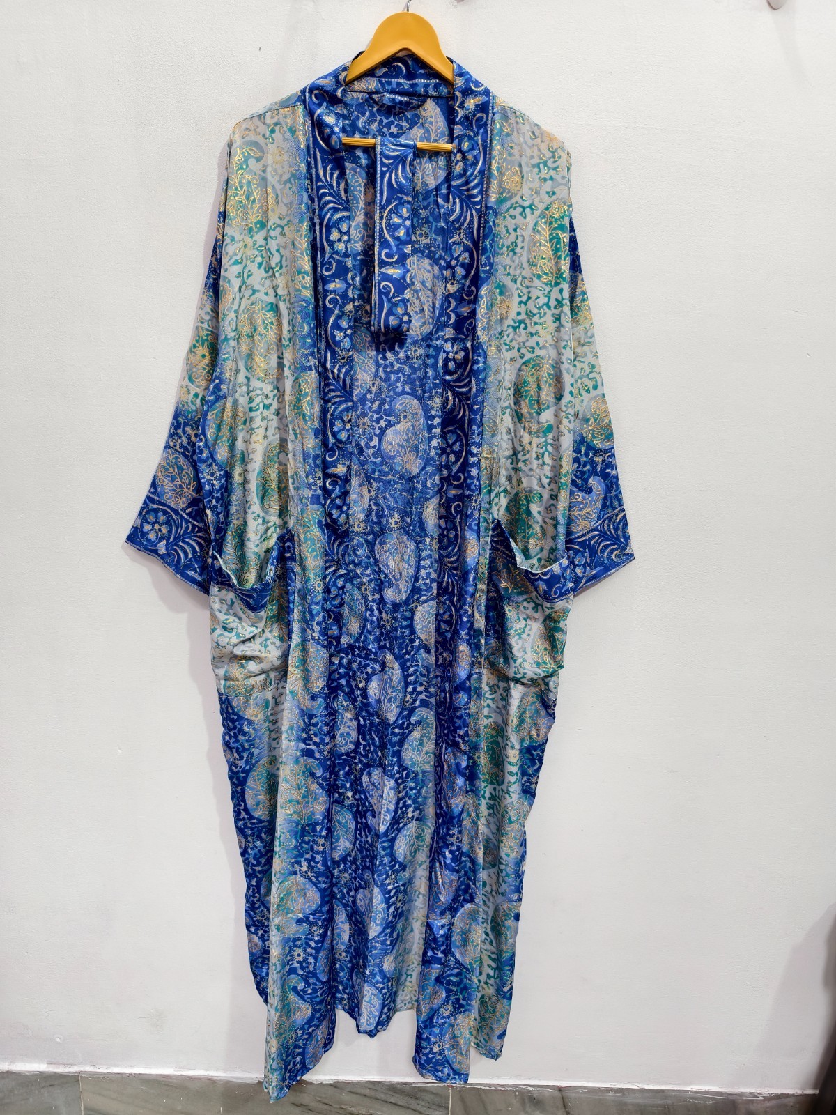 Ankle Length Silk Kimono Robe For Her L-1171