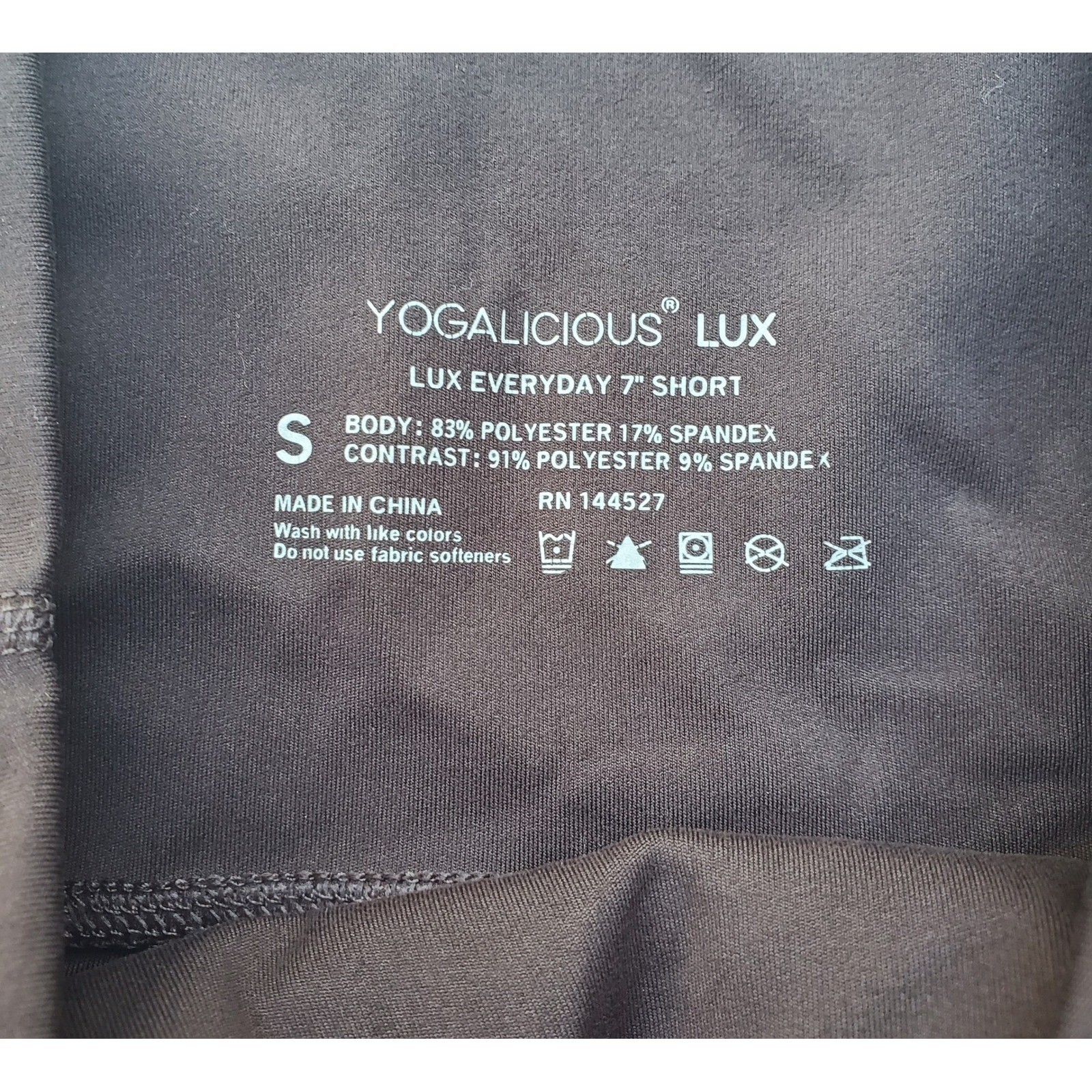 Yogalicious Lux Everyday 7″ Biker Shorts Dark Brown High Rise Athletic Small