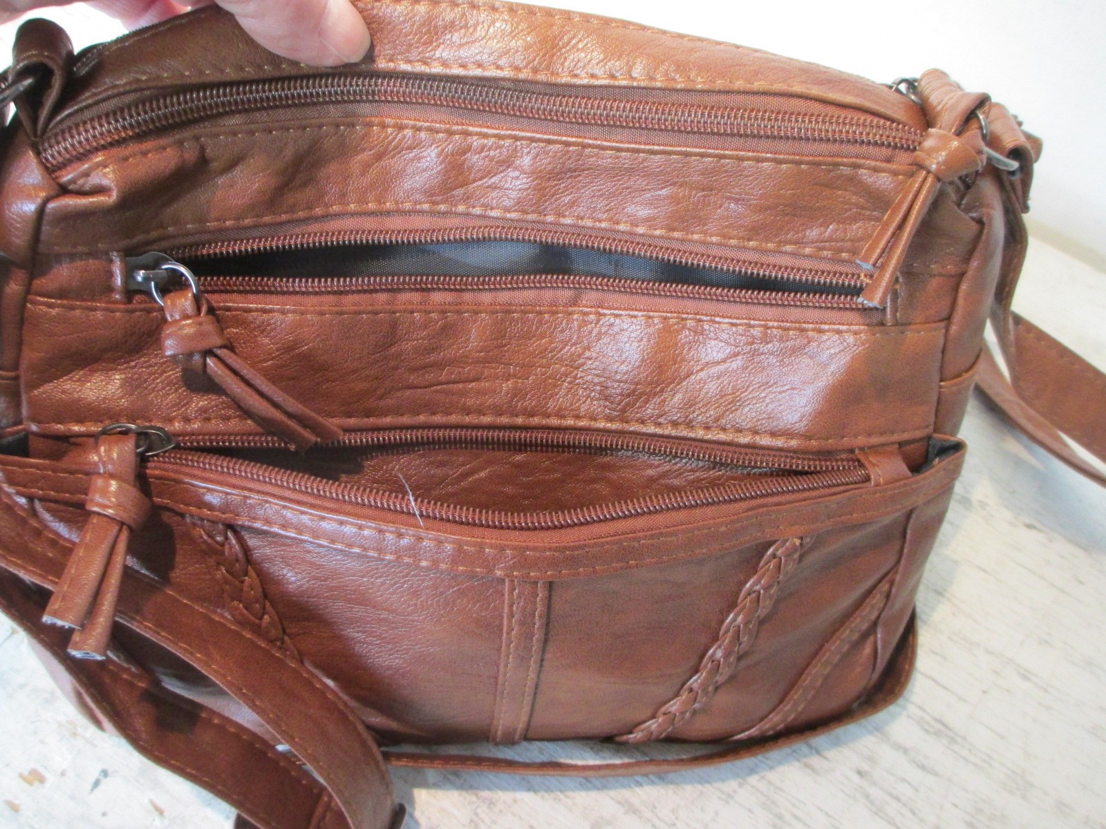 Brown Medium Capacity Super Soft PU Leather Shoulder Purse Crossbody Bag