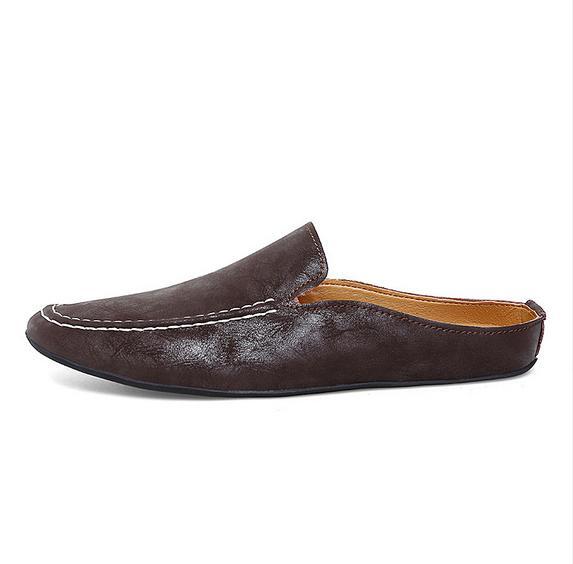 Men’s Faux Leather Pumps Shoes Business Casual Pointy Toe Gommino Slingback Chic