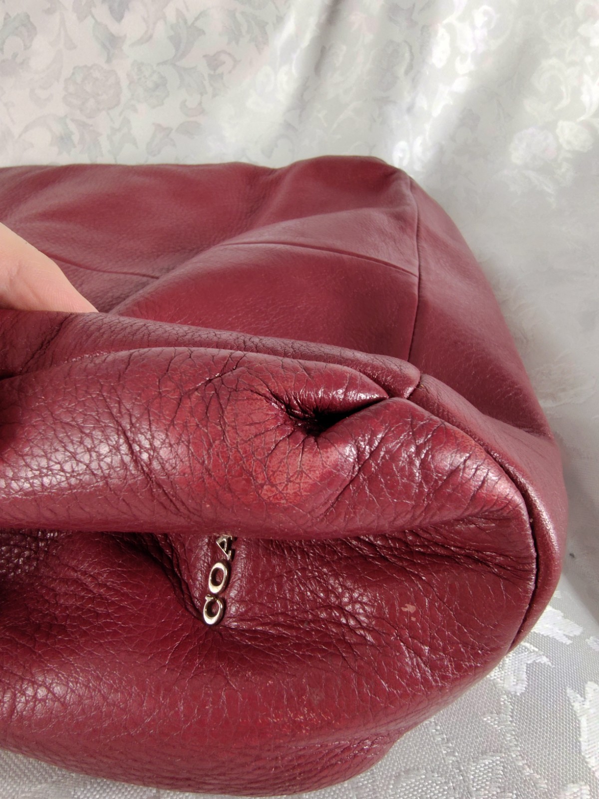 Coach H1369 26224 Madison Phoebe Pebbled Red Leather Shoulder Tote Bag ST48