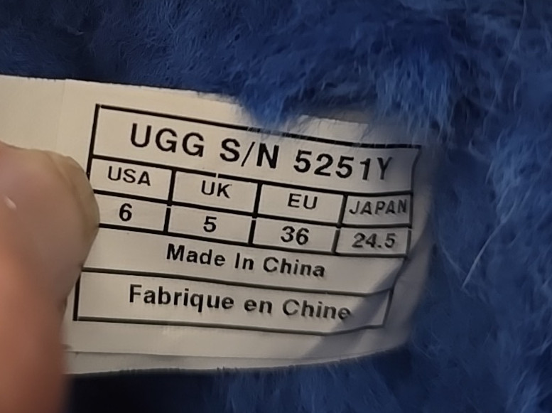 UGG Women’s 6 Blue Suede Mid-Calf Snow Boots Lined Round Toe Pull-On