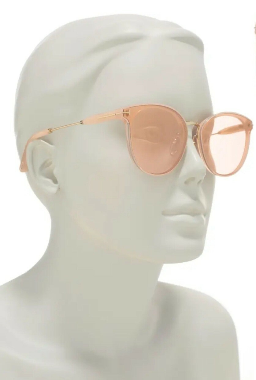 TOM FORD Pink 63mm Round Injected Sunglasses NEW
