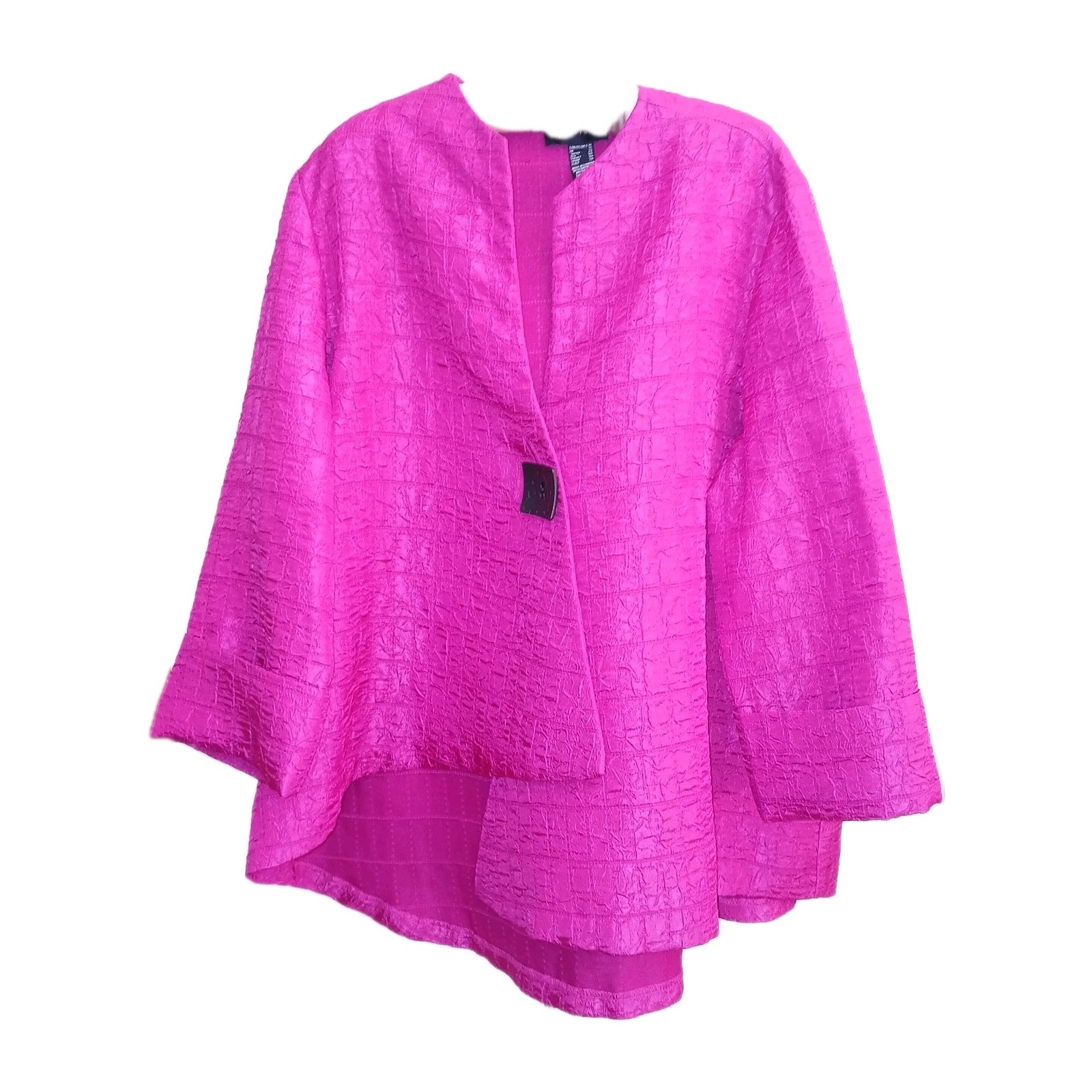 Joseph Ribkoff Signature Women Asymmetric Swing Jacket 16 Fuchsia Pink Church