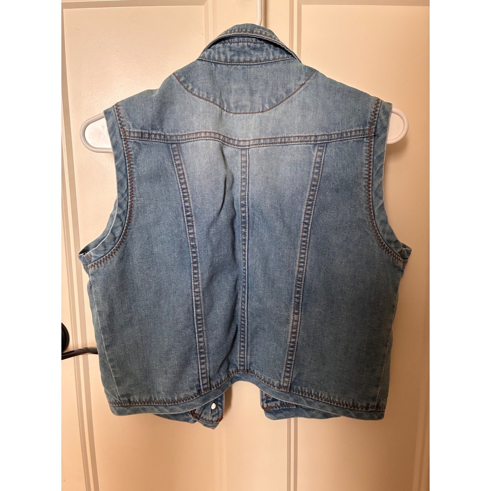 Democracy Womens Blue Denim Vest Made in USA size P
