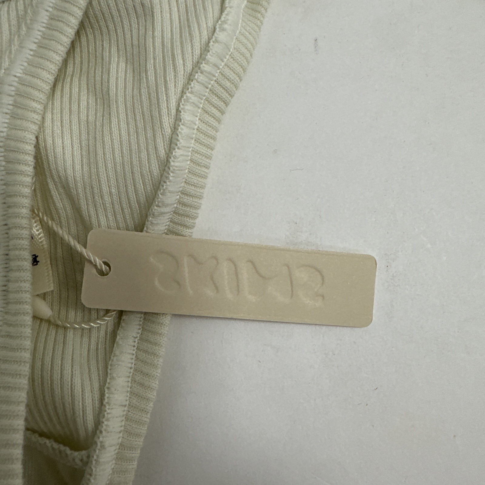 SKIMS Women’s Cotton Blend Stretch Jersey Rib Thong Bone Size S