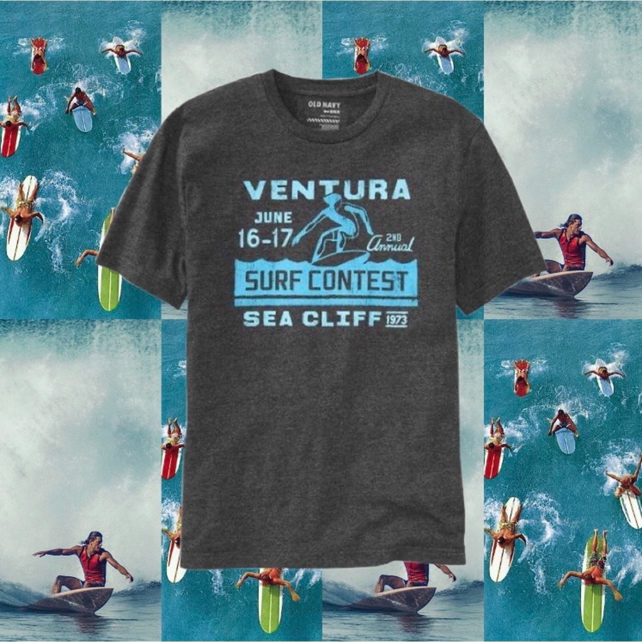 Y2K Old Navy Ventura California Surf Contest 70s Graphic T-Shirt – Medium