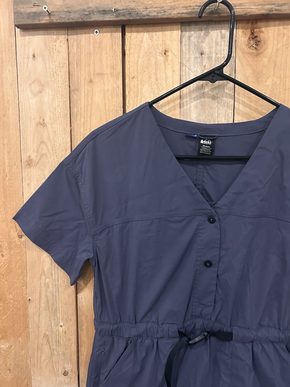 M REI Sahara Dress Womens Navy Blue UPF 50 Sun Protection Outdoor Comfort