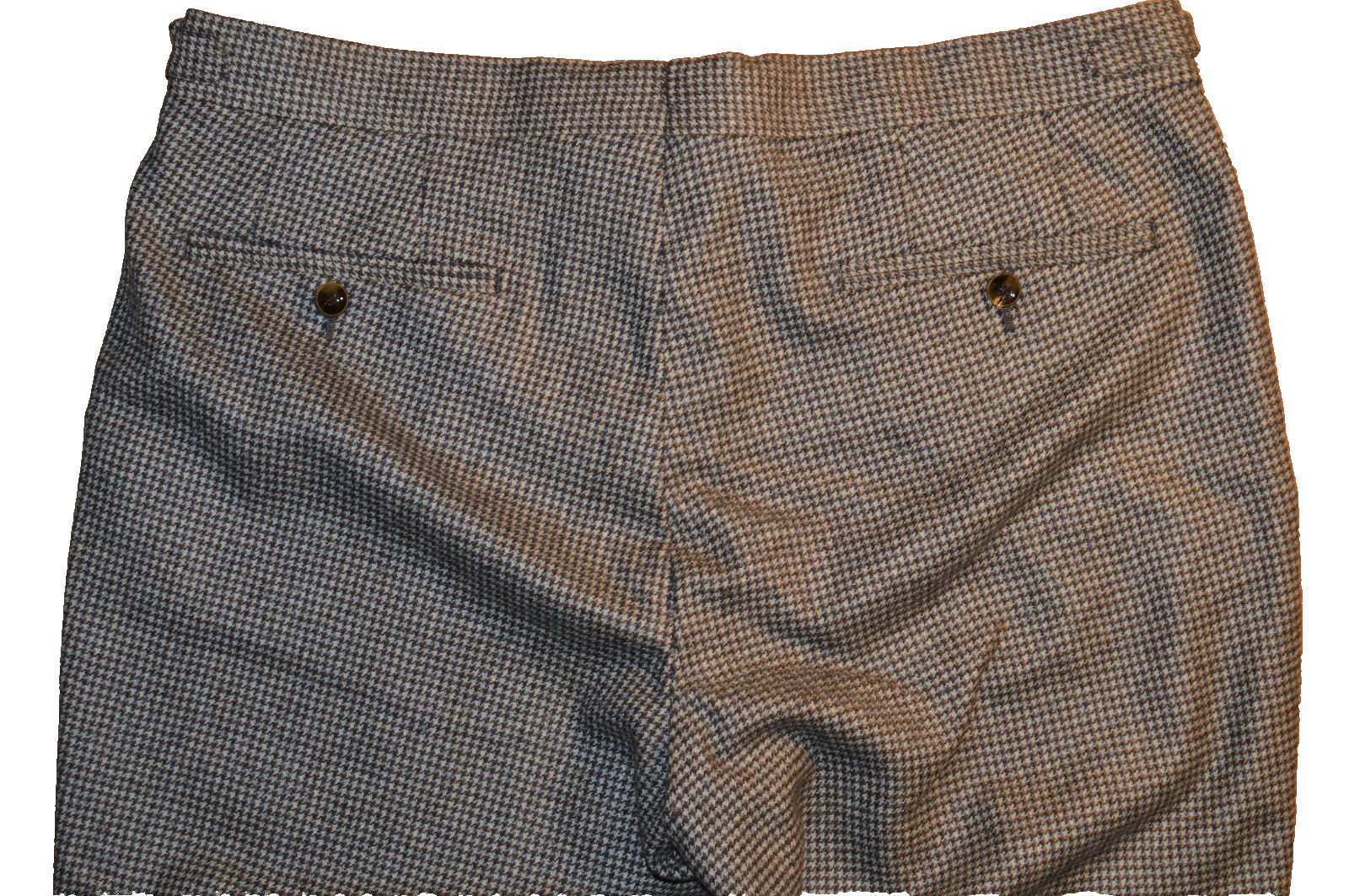 SuitSupply Brentwood Brown Houndstooth Angelico Wool Dress Pants Trouser 36×29.5