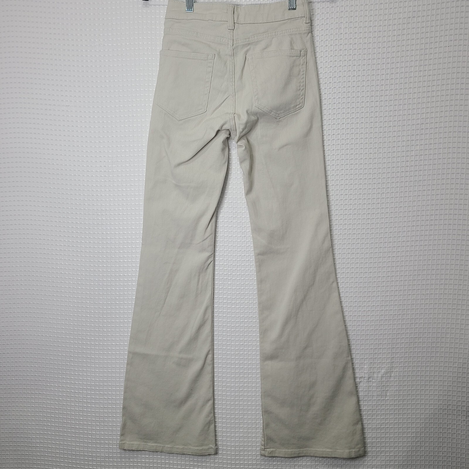 NWD Divided Womens Sz 4 Light Beige/Tan Flare Leg Retro Jeans *Lt Stain