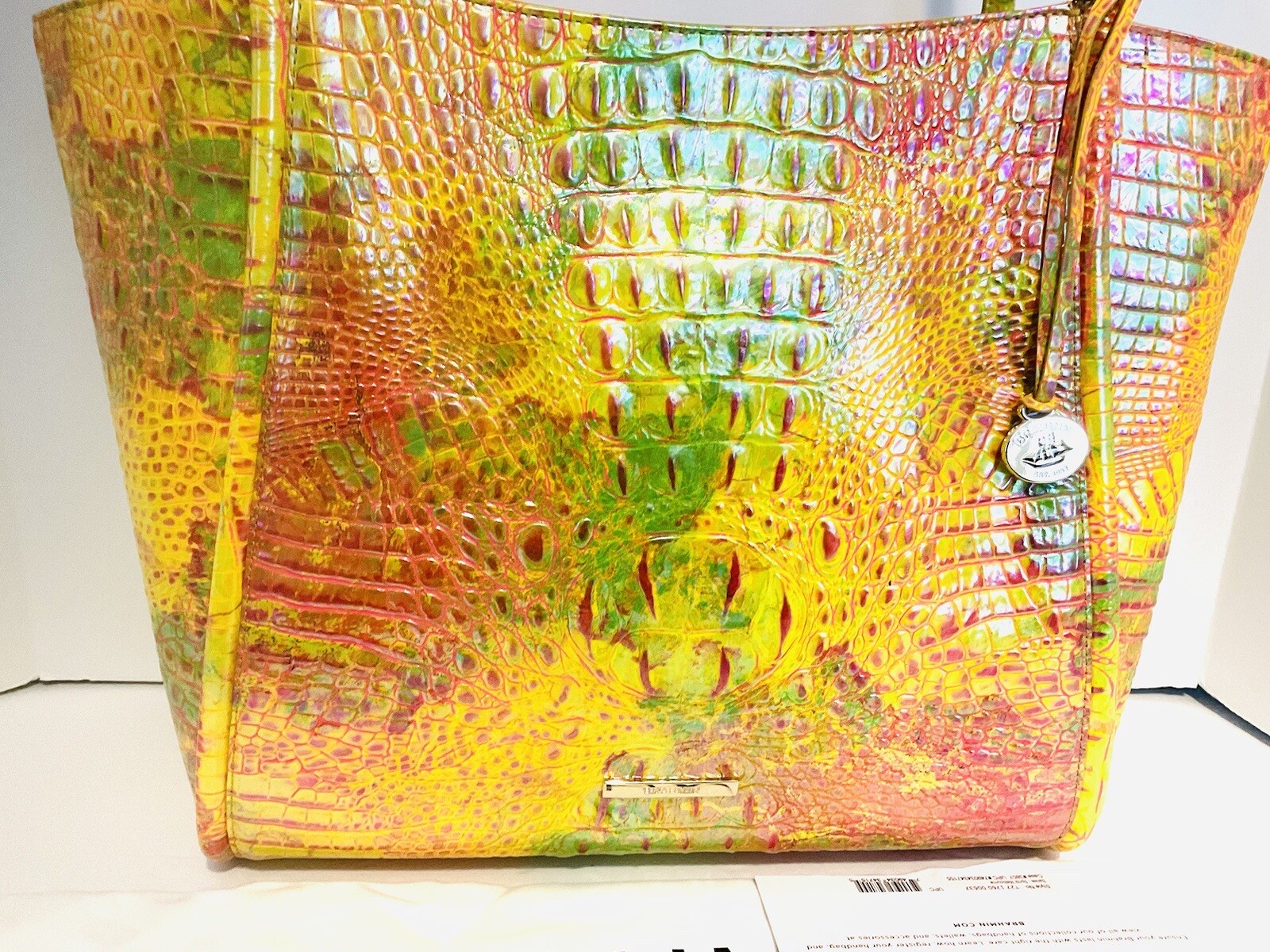 Brahmin Bailee Spritz Melbourne Embossed Leather Shopper Satchel Tote NWT