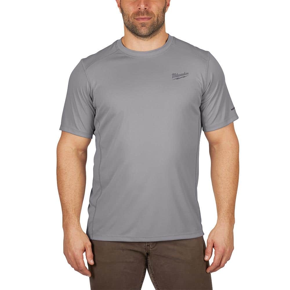 Milwaukee Gen II Men’s Work Skin Medium Gray Performance Short-Sleeve T-Shirt