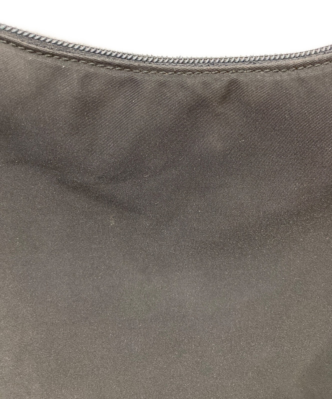 PRADA B8446 Nylon Shoulder Bag Black Womens Silver Hardware Zip