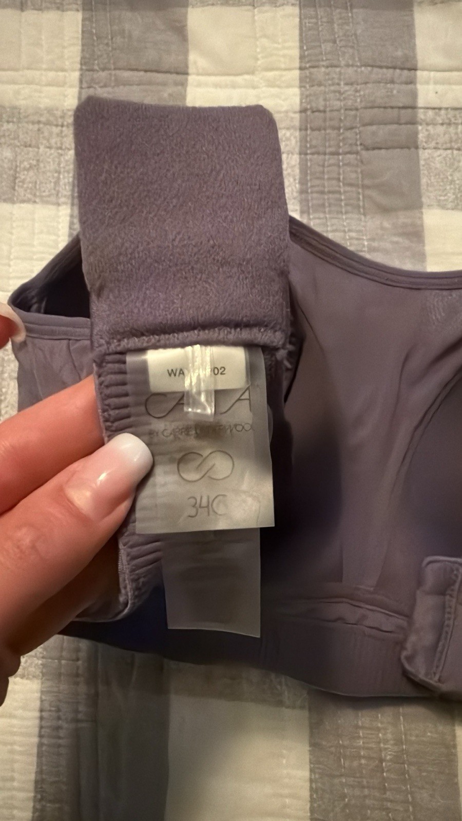 Calia by Carrie Underwood 34C Purple Sports Bra Wireless Hook & Eye Adjustable