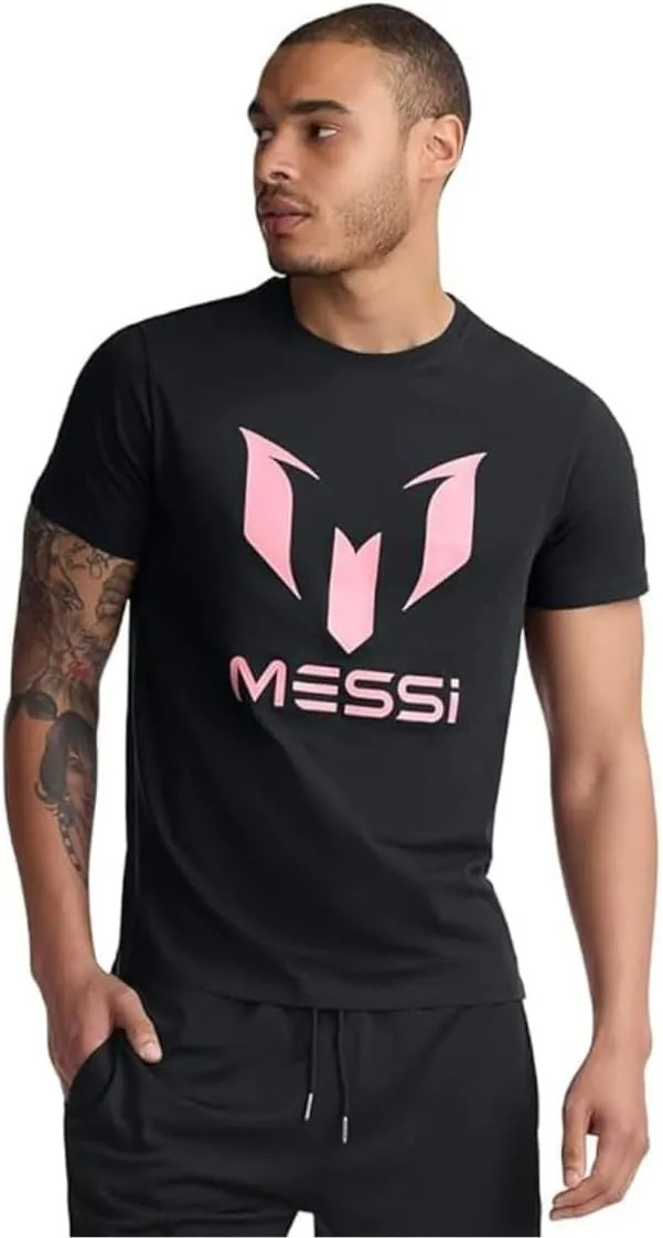 Messi Men’s Wingstar Logo T-Shirt Short Sleeve Graphic Tee Standard Fit