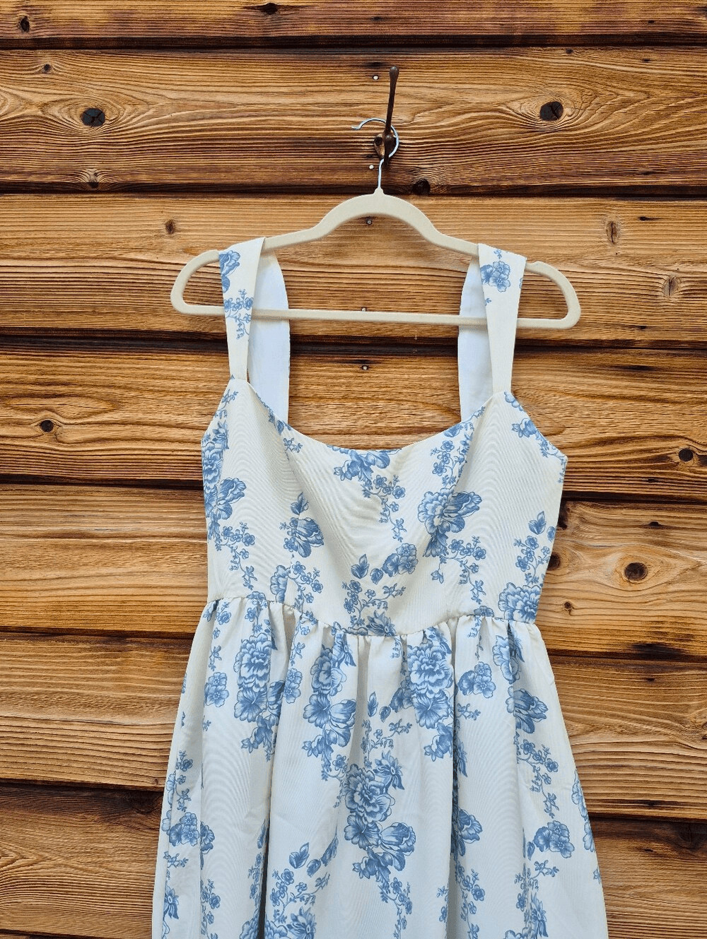 Sachin & Babi Blaine Blue Taffeta Square-Neck Midi Dress Size 6