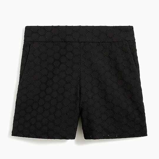 New! J. CREW sz 4 6 8 10 12 14 16 Shorts Black EYELET SIDE ZIP NWT AY437 Cotton