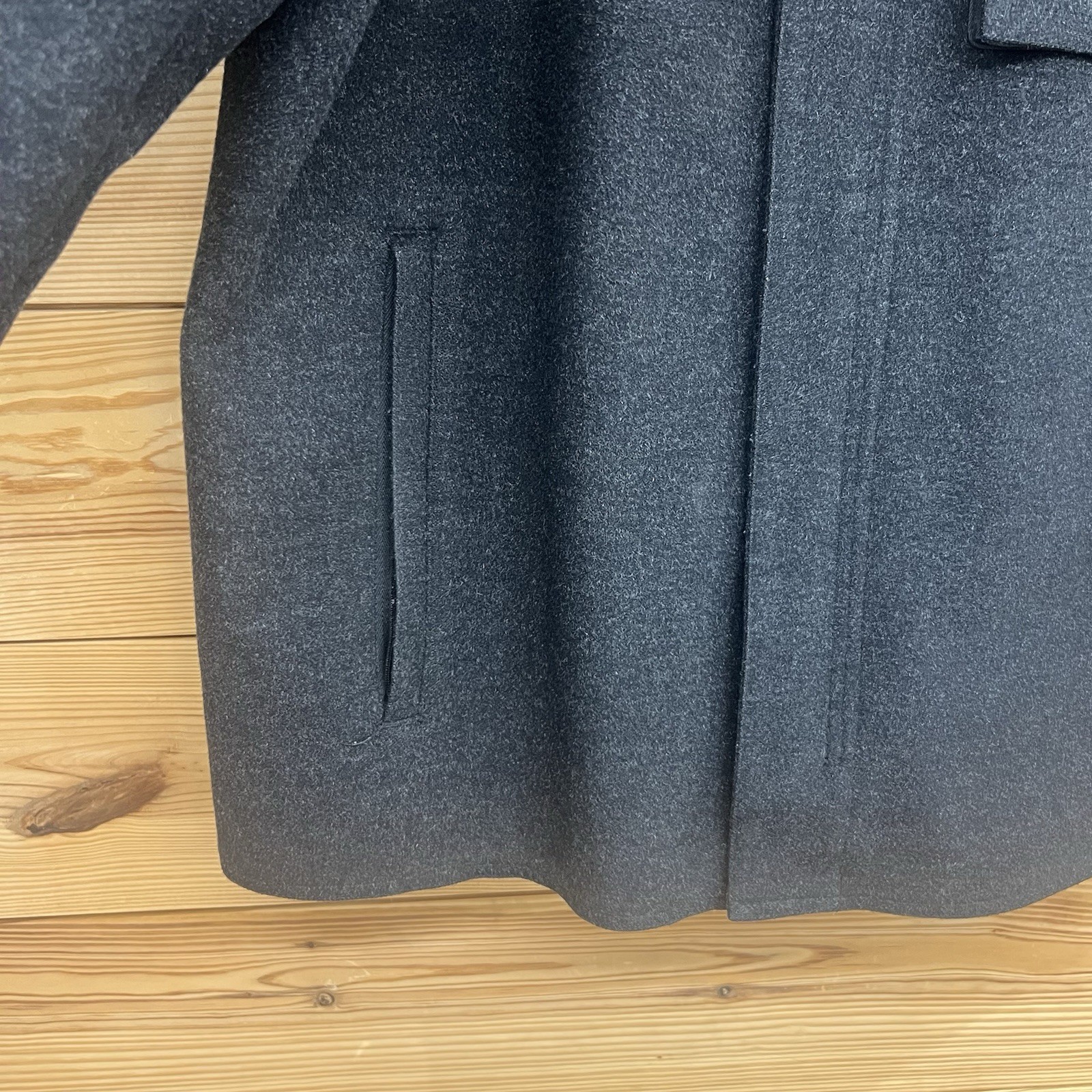 Victorinox Swiss Army Wool Field Jacket Mens Large Gusseted Gray Zip Snap HR