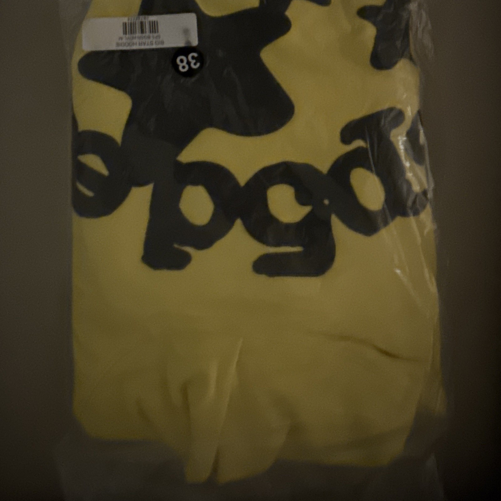Sp5der Men’s Yellow/Black Graphic Print Pullover Hoodie Long Sleeve Size 38/M
