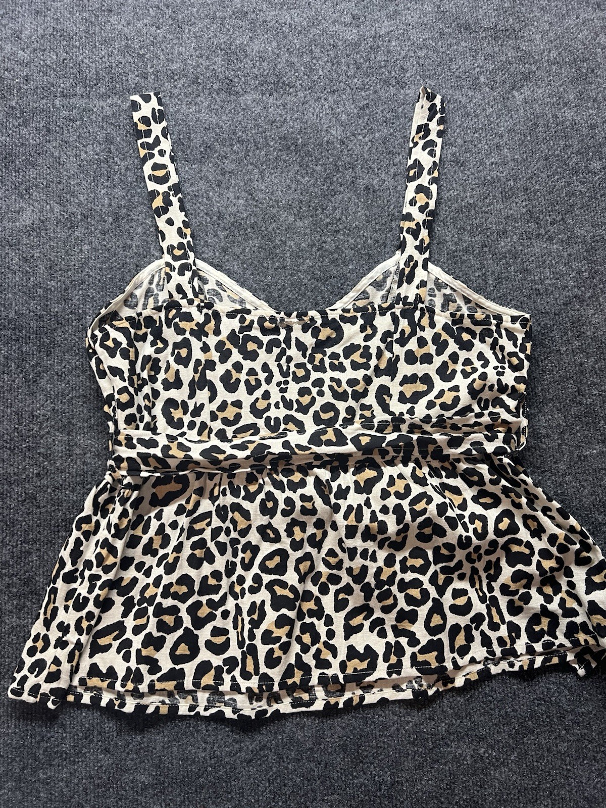 ASOS Beige/Black/Brown Leopard Print Belted Tie Sleeveless Cami Tank US 12