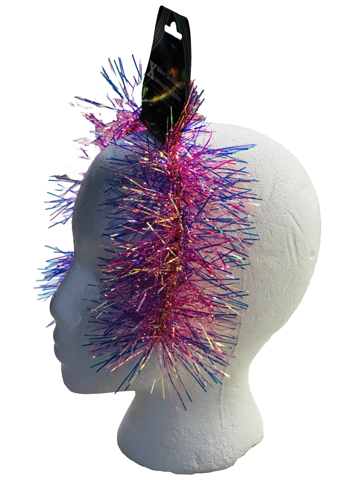 X Shimmer Tinsel Headband 1 Ct 3+ 7.5 X 7.9 Inches- pink