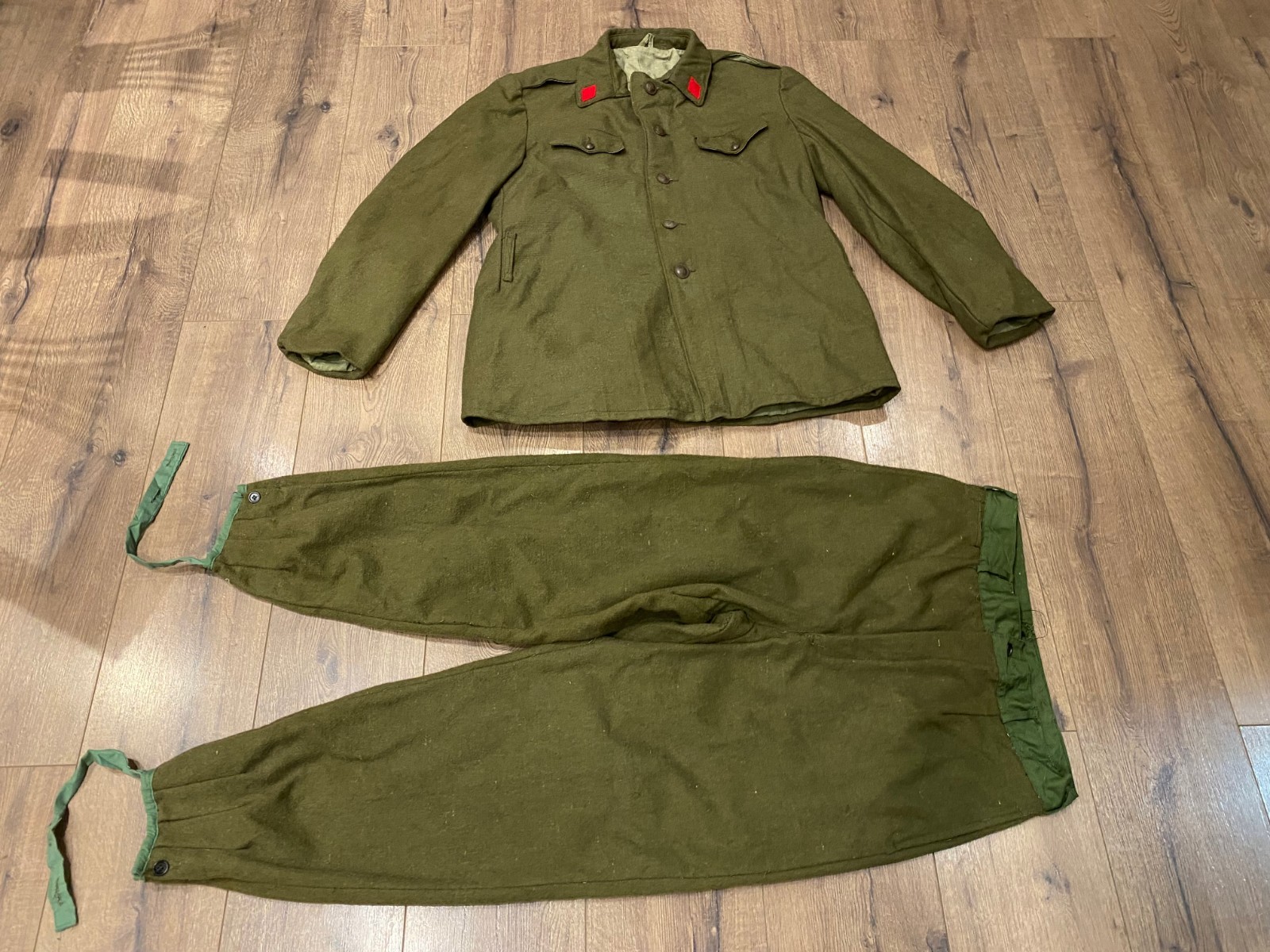 ALBANIA UNIFORM COMMUNIST ERA SOLDIER JACKET + PANTS ALBANIAN ENVER HOXHA #299 L