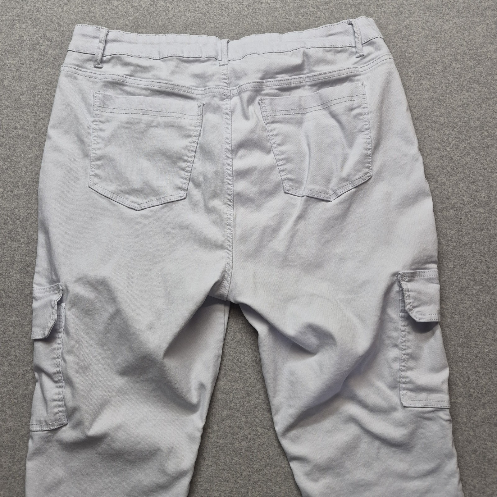 Blue Savvy White Cargo Pants Womens 22 Utility Tactical Stretch High Rise