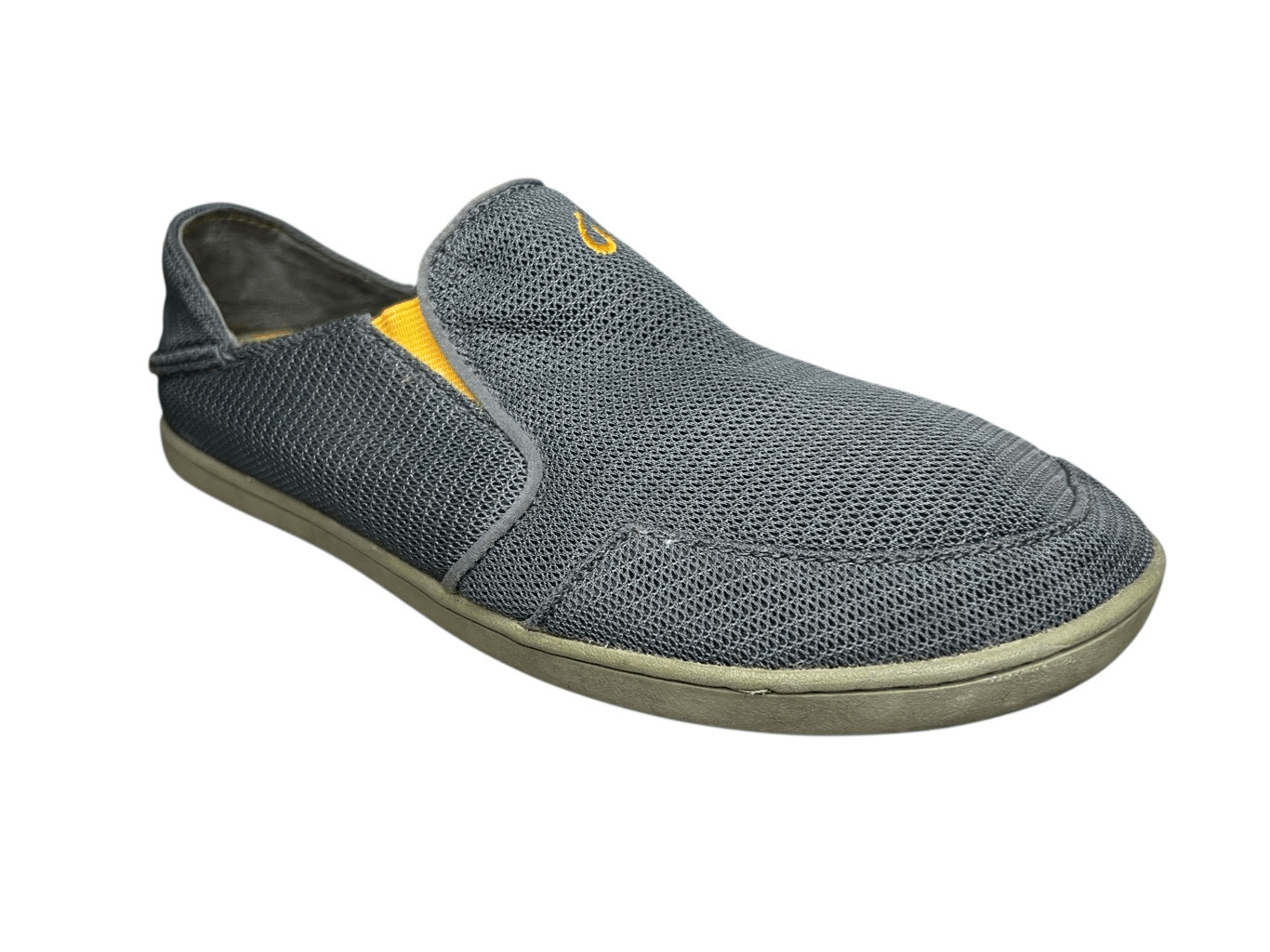 OluKai Men’s 8.5 Nohea Mesh Slip-On Shoes Shadow Gray Breathable Comfort