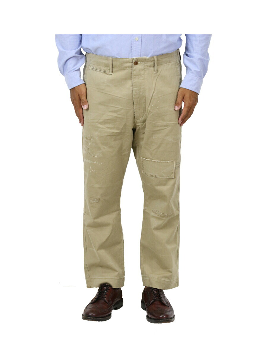 Polo Ralph Lauren Vintage Distressed Relaxed Fit Chino Pants – Khaki –