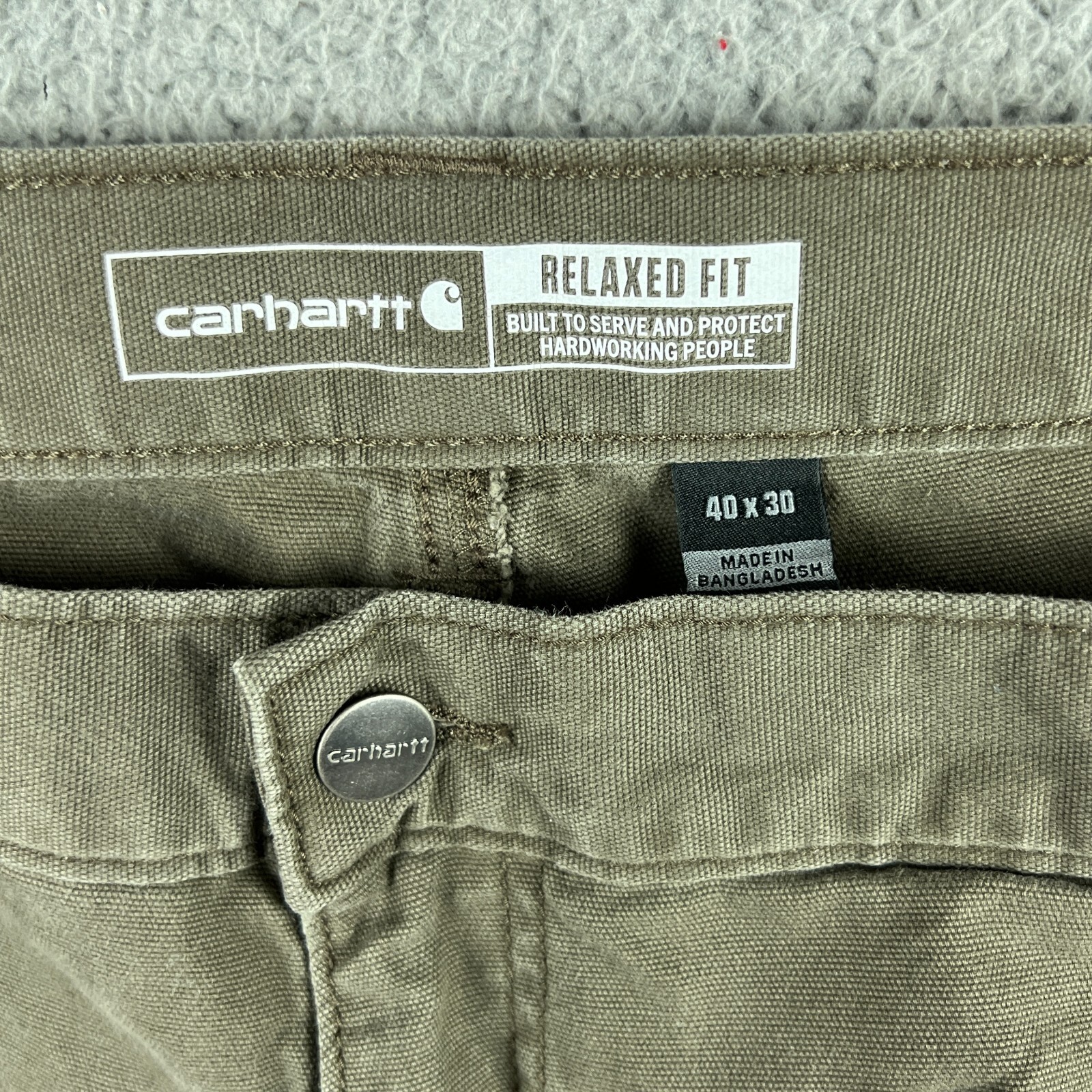 Carhartt Pants Mens 40×30 Green Relaxed Fit Double Knee Work Pants 102802-217