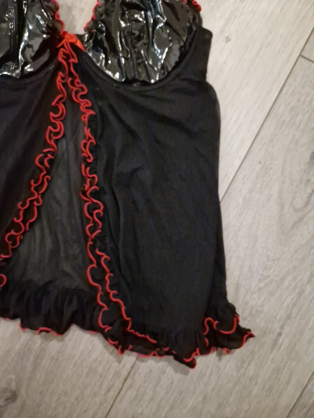 BNWOT Vintage Ann Summers Insinuate Black Mesh & PVC Babydoll Top Size S/M 10-14