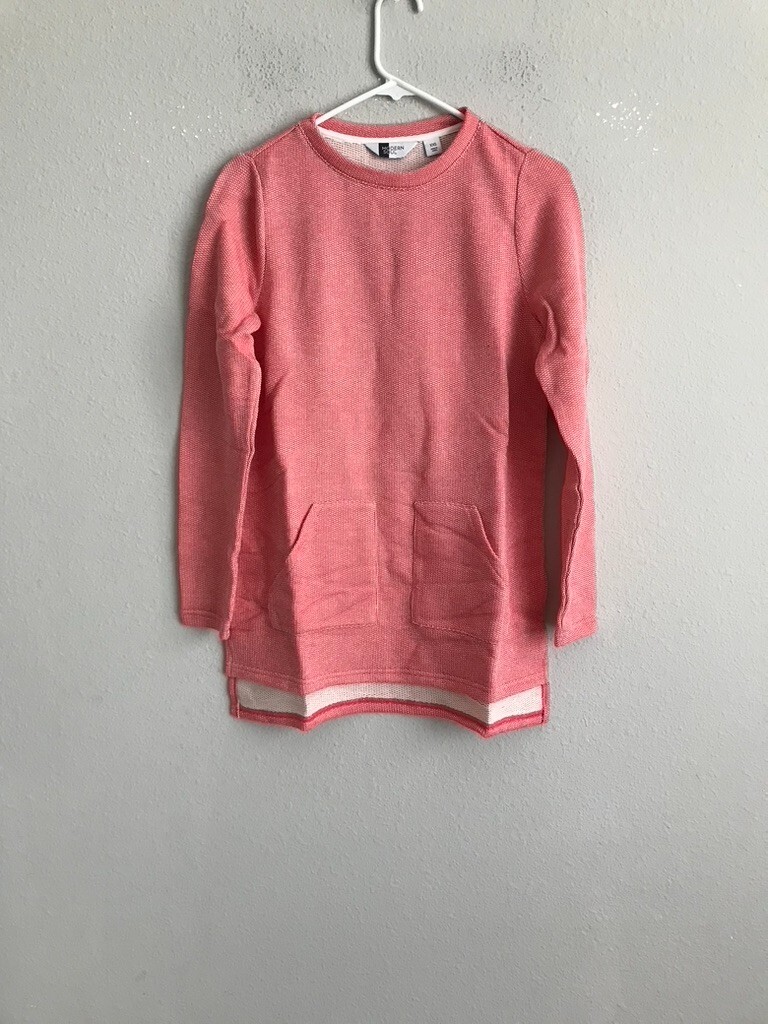 Modern Soul Novelty Knit Angled Pocket Sweatshirt – Coral (Sz XXS) a473364 –