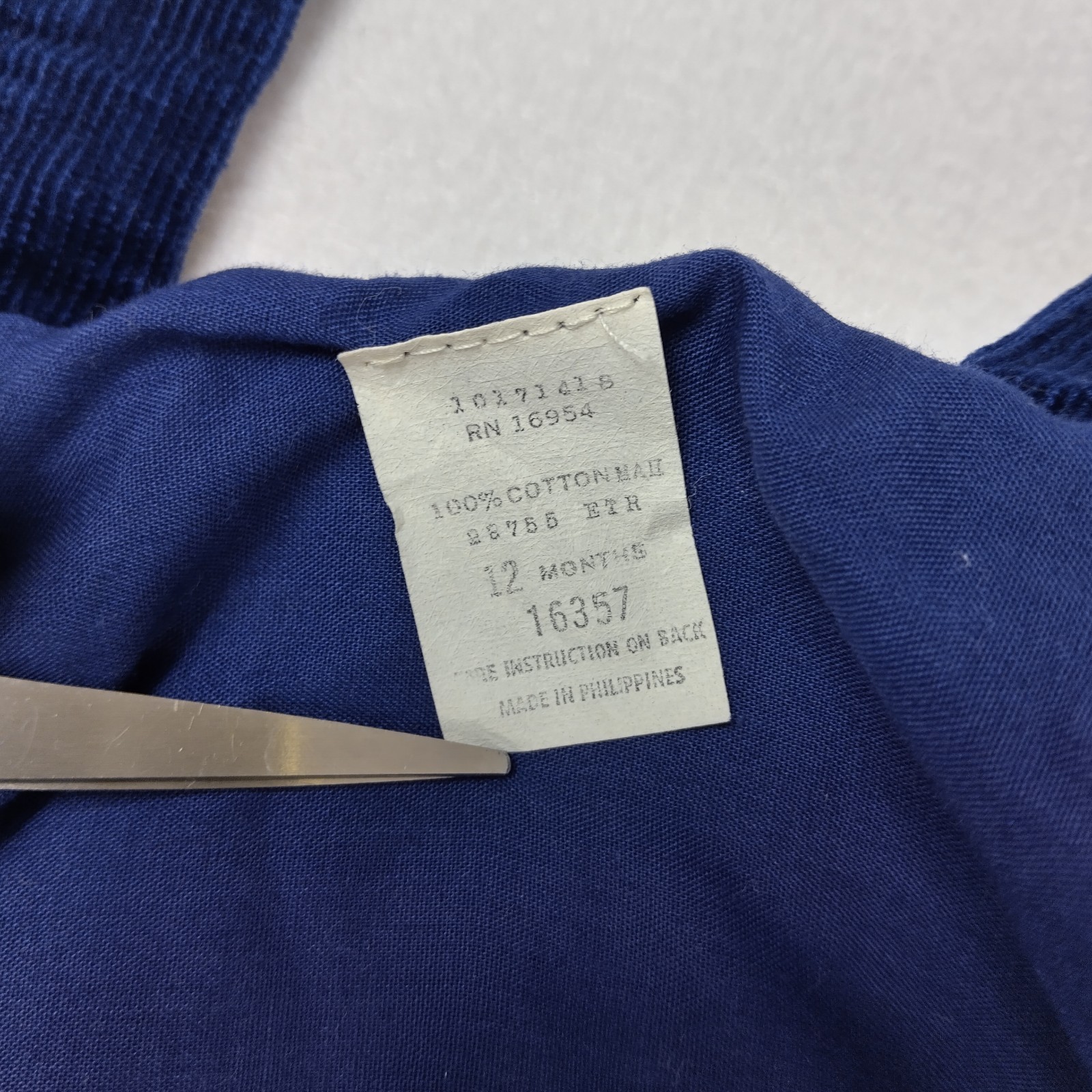 Vintage Overalls Blue Corduroy -12 Months- Snap Legs Farm Animals