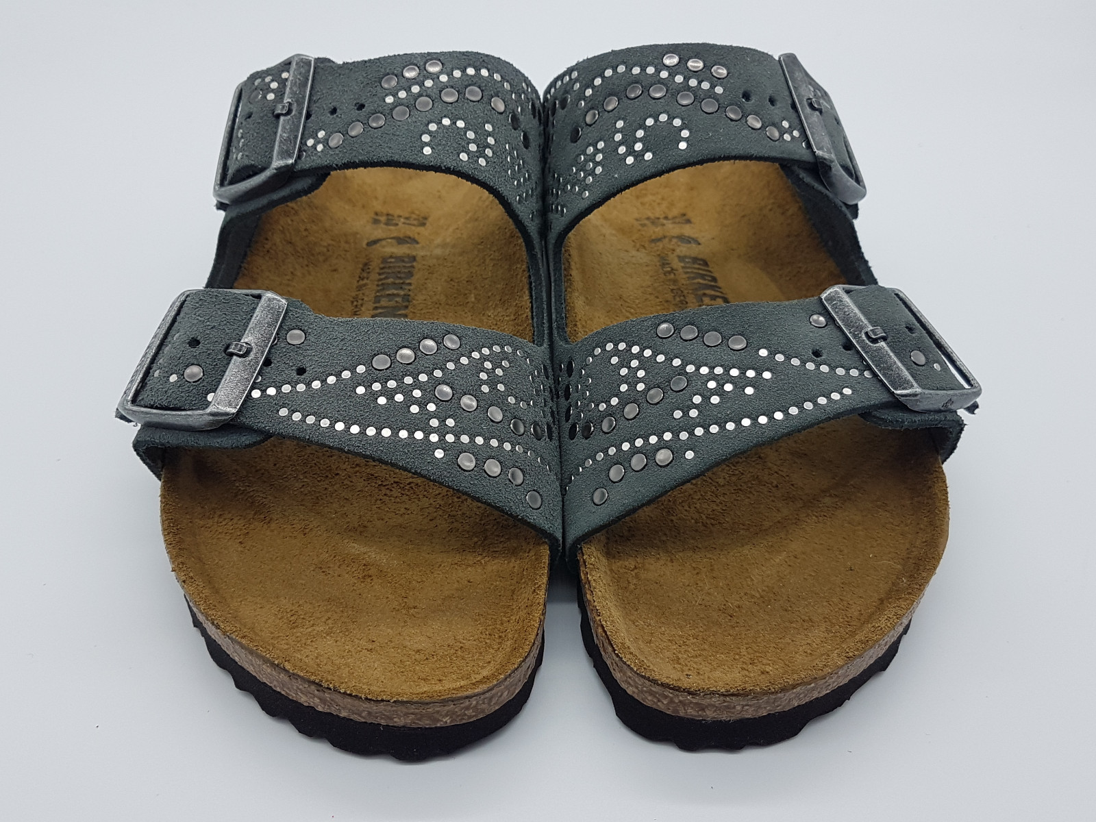 Birkenstock INJECTED RIVETS Suede Leather ARIZONA Gunmetal BNIB 1011314
