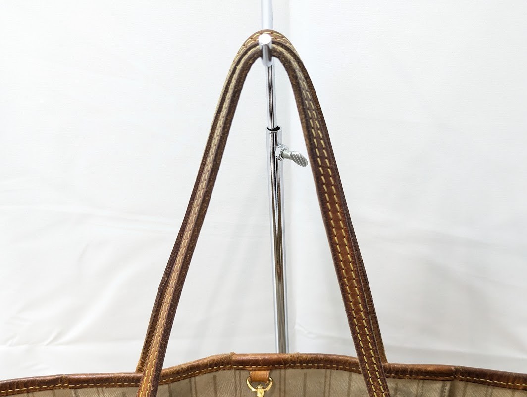LOUIS VUITTON Damier Azur Neverfull PM Tote Bag White N51110 VI3160 Authentic LV