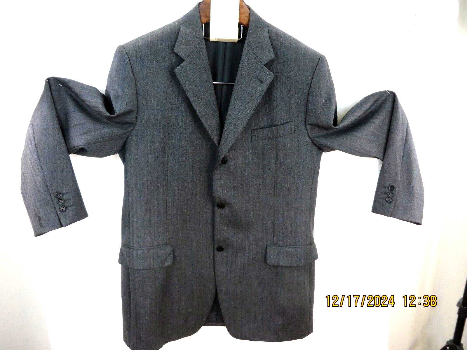 CANALI FOR BLOOMINGDALES SZ 52 L 100% Wool Made Italy Gray Sport Coat Jacket