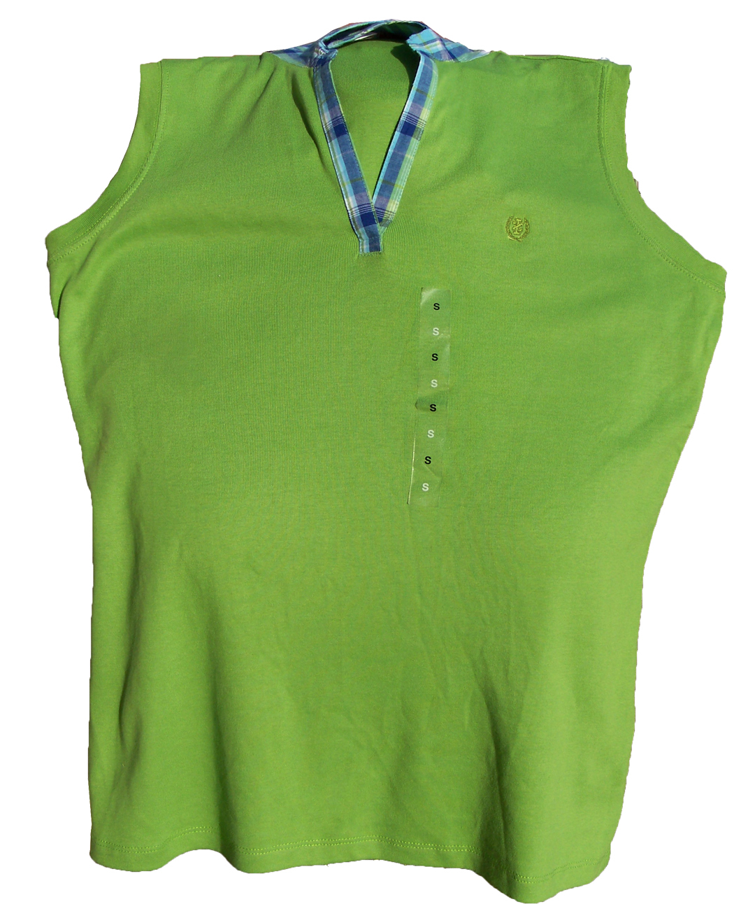IZOD Women’s Knit Golf/Tennis Cotton Sleeveless Plaid Collar Polo Shirt Top