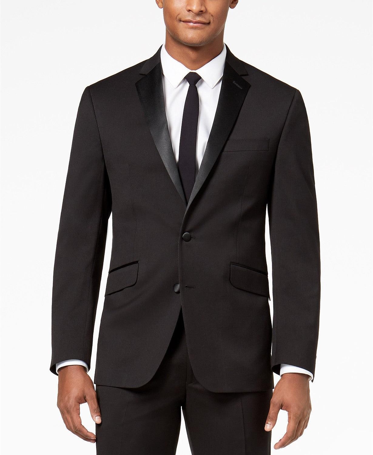 Kenneth Cole Mens Slim Fit Tuxedo Jacket 40 Short Black 29454006-006