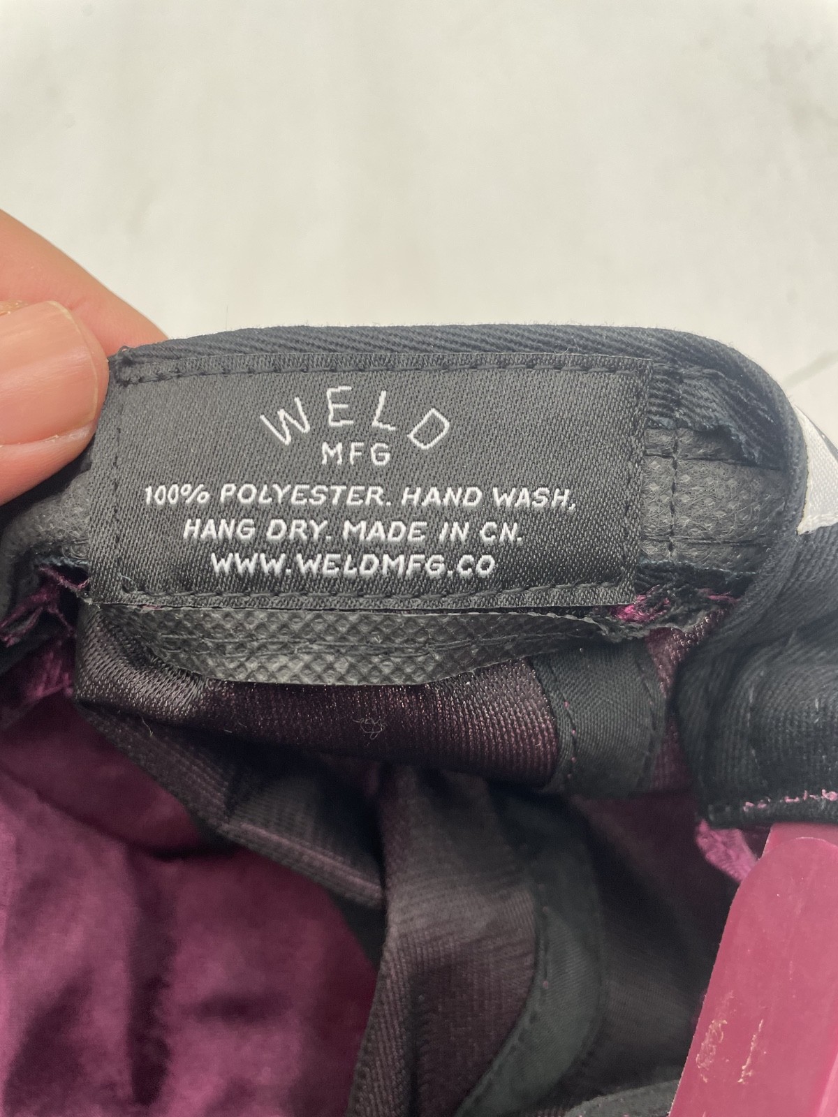 Weld MFG Satin Wolves Cap 6 Panel Snapback Burgundy Polyester Hand Wash