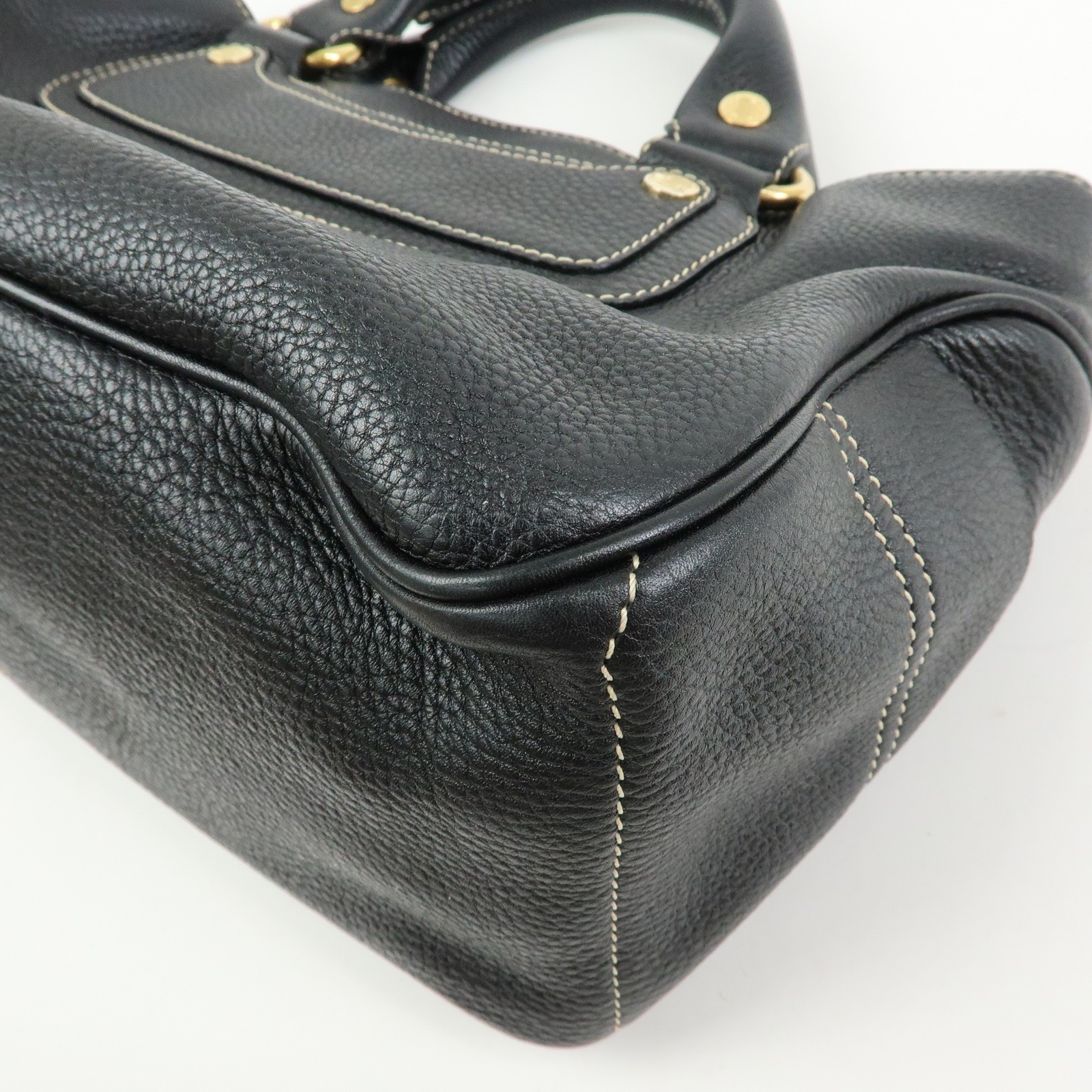 CELINE Leather Boogie Bag Hand Bag Black Authentic Used F/S