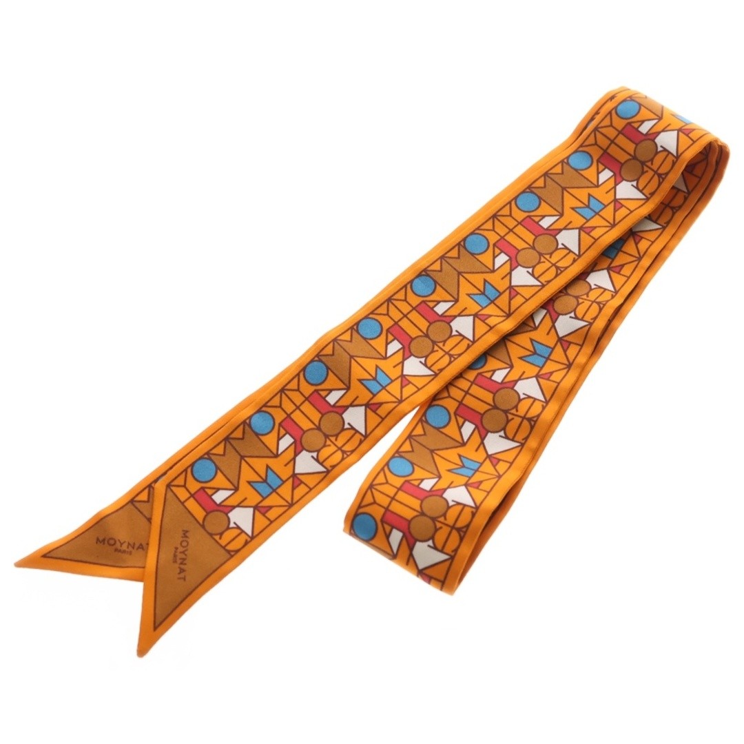 HERMES Moynat Silk Scarf Total Pattern Design Orange Used 9b4d247650f218a07aa0cf