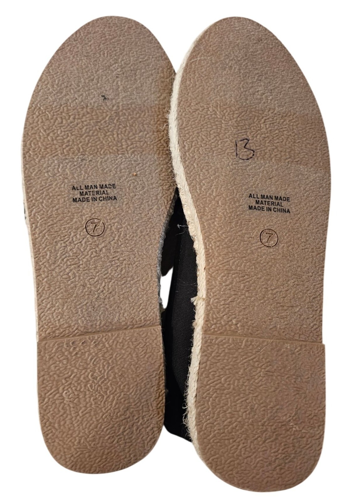 SODA Felix Slides Espadrilles Black Canvas Shoes NWOT Size 7 Man Made Materials