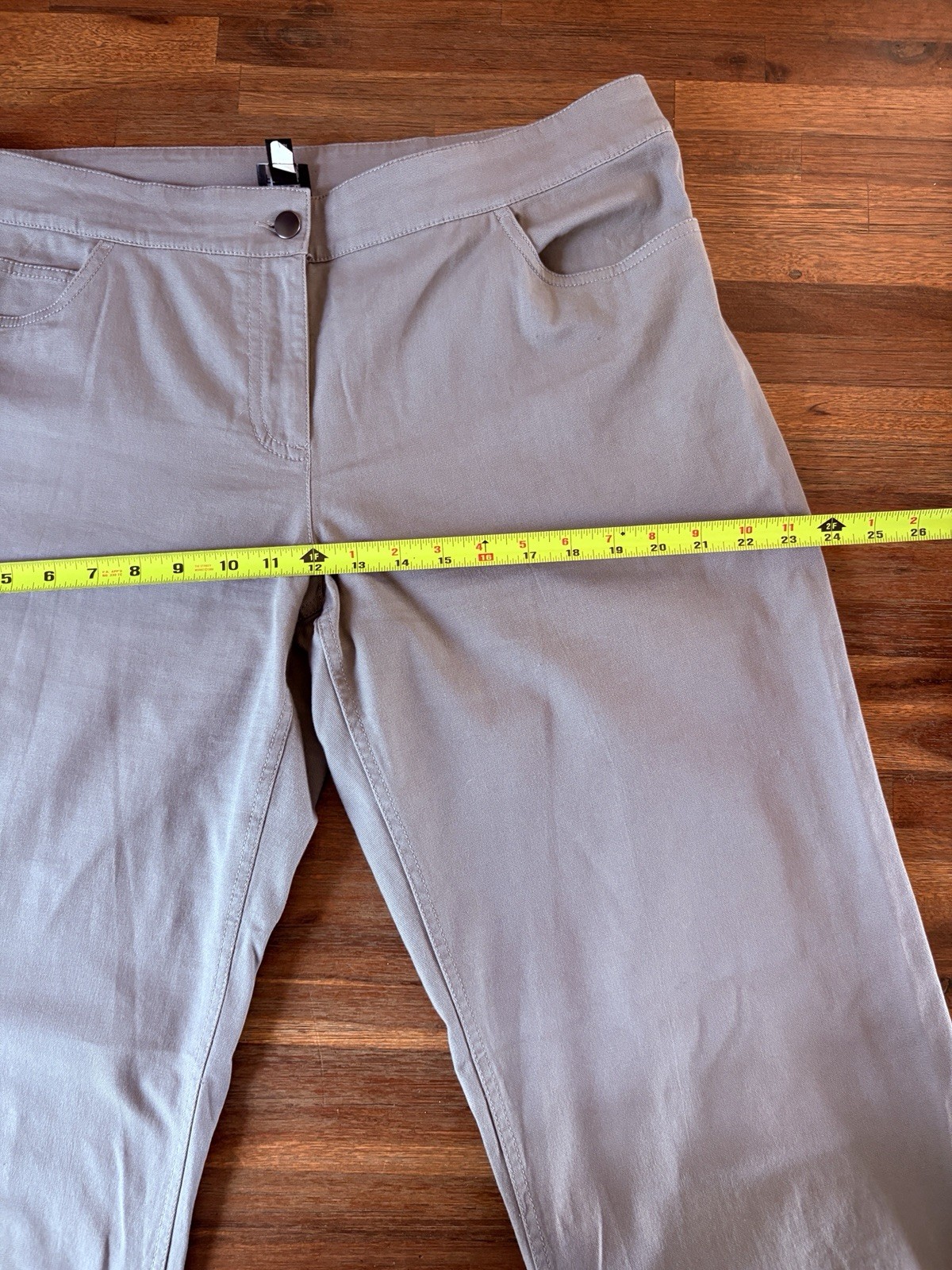 Eileen Fisher Pants Taupe Size Large Wide Leg 37” X 31” 97% Cotton / 3% Spandex