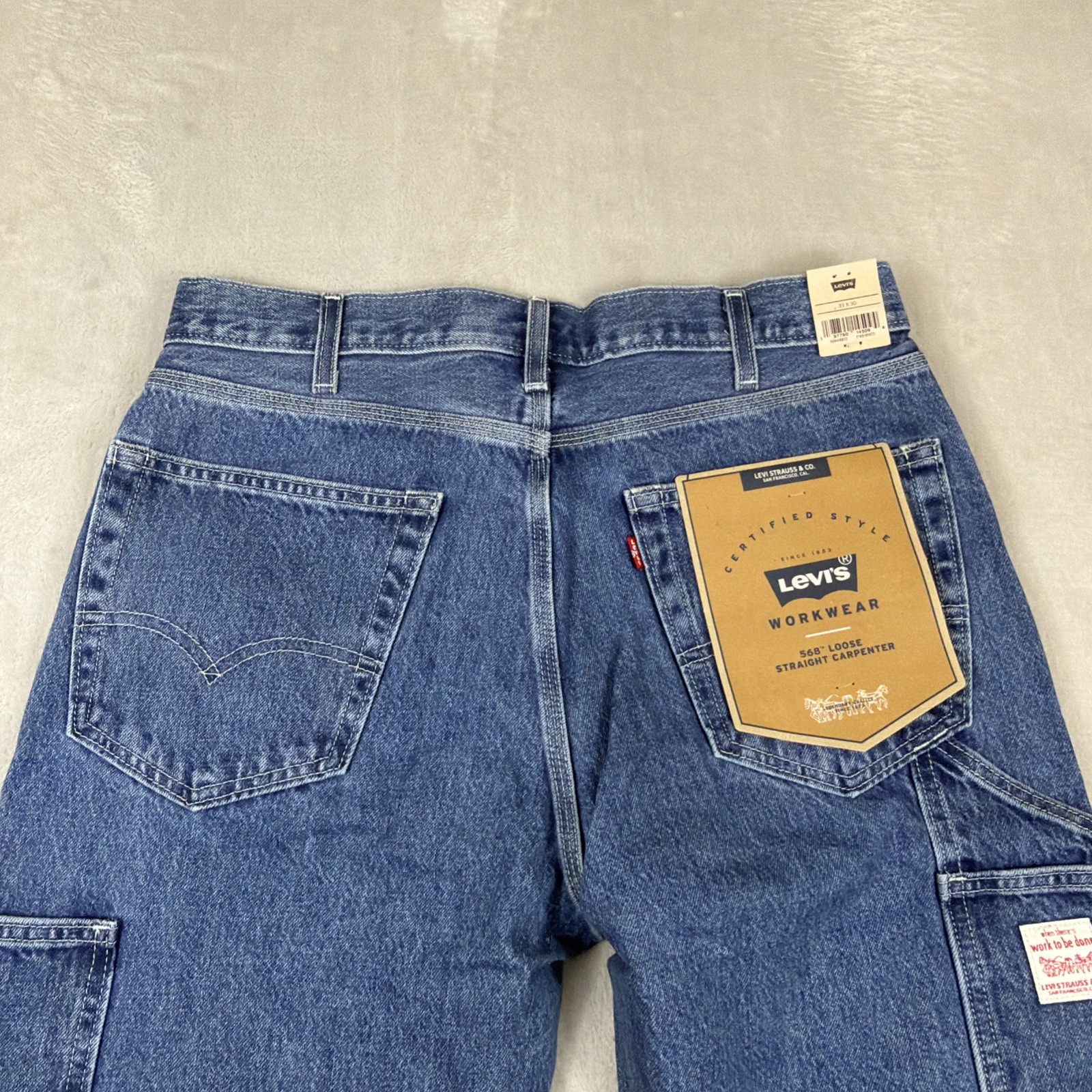 Levi’s 568 Workwear Jeans Men’s Size 33×30 Blue Demin Loose Straight Carpenter