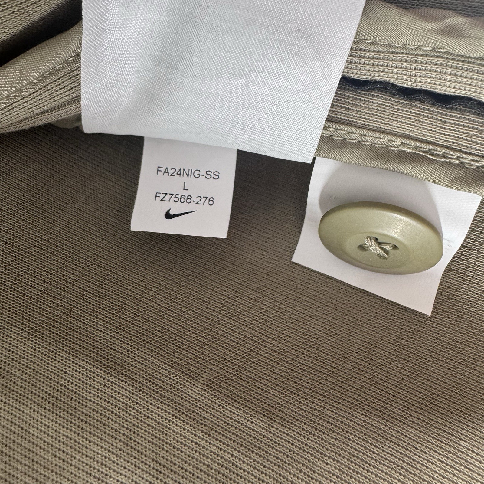 Nike Tech Fleece Oversized Shacket Jacket Men’s Large Olive Green FZ7566-276 NWT