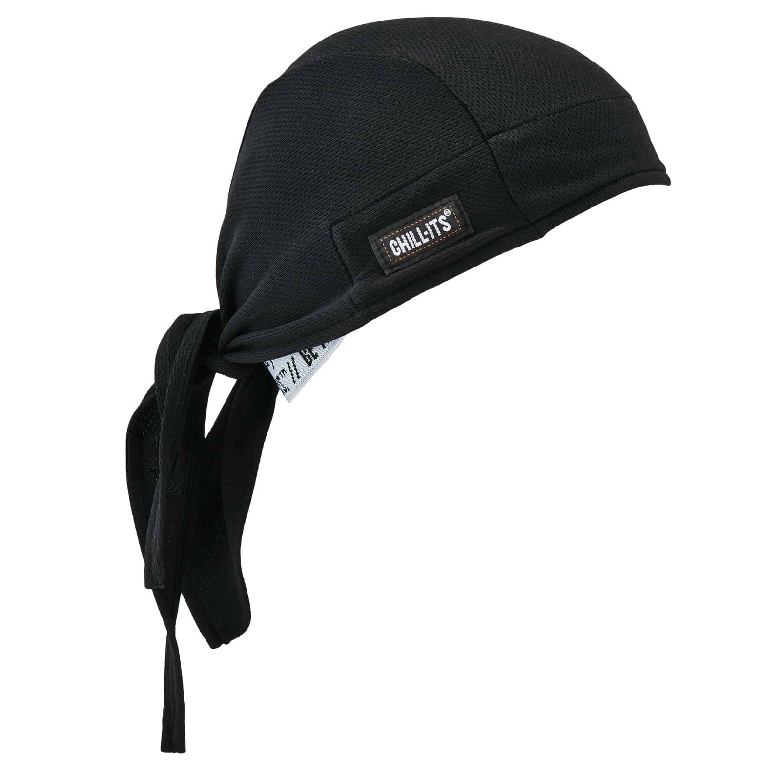 Ergodyne Chill Its 6615 Black Dew Rag One Size Moisture Wicking Terry Headband