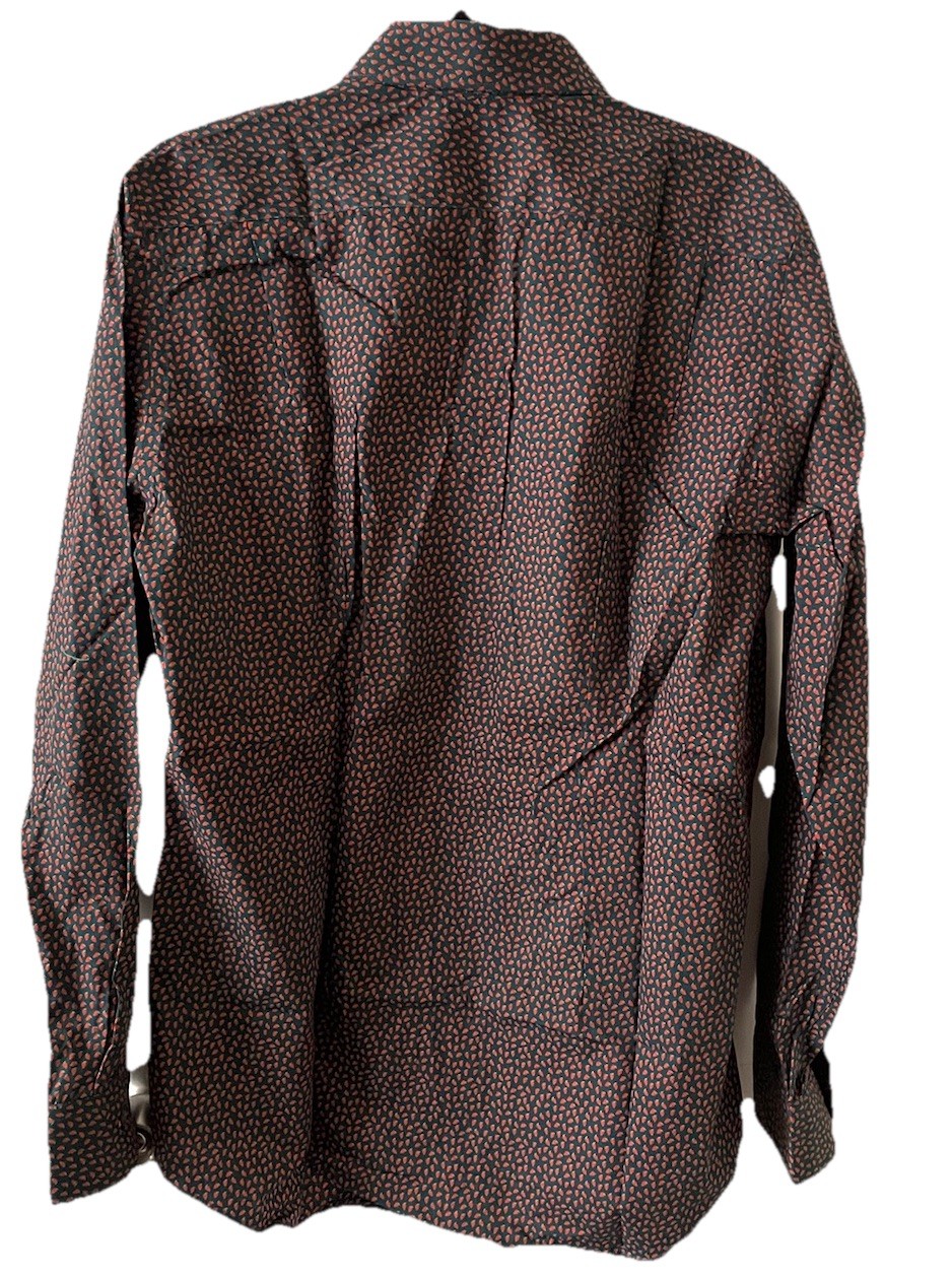 Paul Smith Button Up Shirt Men’s M (16”) Blue Strawberries Italy NWT Mayfair Fit
